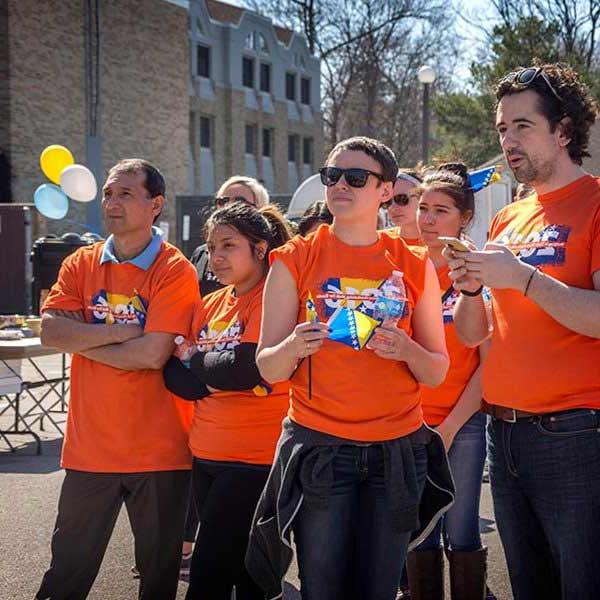 Participants in charity walk for Bosnia